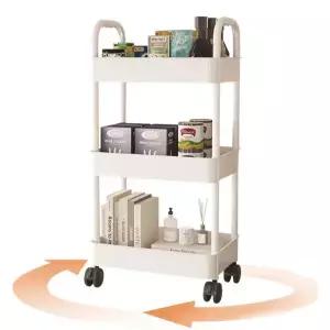 이동식 선반 다용도 틈새 3단 이동식 트롤리 4단 화장실 사무실 수납장 정리함 주방 수납 거실 욕실 카트