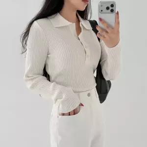 [에이와비] #AWABMADE:_MerryCloset.웨어버튼골지카라니트-knit/3color