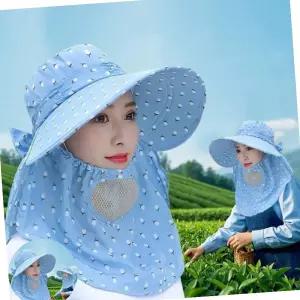 햇빛모자 햇빛가리개 농사모자 마스크형 자외선차단