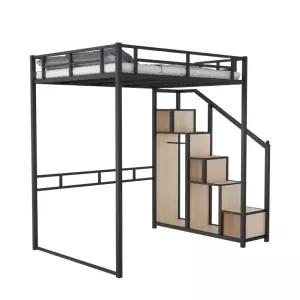 철제이층침대 벙커 2층 침대 게스트하우스 철제 계단 성인 원룸 사다리 벙커침대