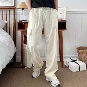 남자 사라쿨 여름 허리밴딩 카고바지 와이드팬츠 Ekz6+7hNc