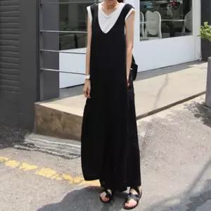 U넥 점프수트 여유핏 와이드핏 군살커버 빅사이즈 bfU6+7Ncx