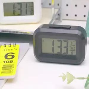 학생 야간 미니 LCD 라이트 센서 건전지 날짜 탁상시계