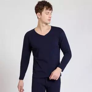 3컬러 베이직 남성 이너웨어 브이넥 상하의세트 내복