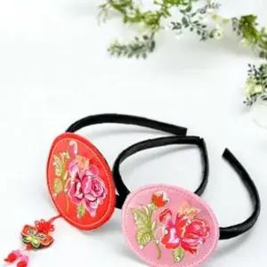 장미와펜머리띠 306HCU44 한복머리띠 머리띠 장미 아기자기샵