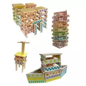 어린이 아동 원목 사각 블록 놀이 100p 선물 세트 [ANW911]