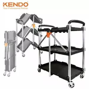 켄도 접이식 트롤리 서빙카트 이동식 식당 주방 3단 카트 90339