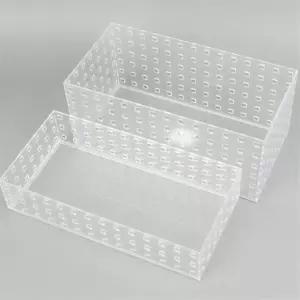 무한 적층가능 반투명 사각수납함 280X140 간식바구니