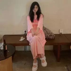 치마 링가 레터링 캐주얼 롱 원피스 SD-250603