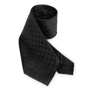 [구찌] 남성 GG 로고 웹스트라이프 실크 넥타이(블랙) 456520 4B002 1000