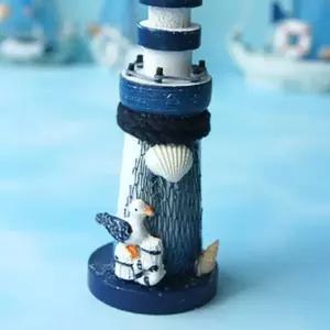 데코소품 여름바다를 지키는 마린블루 등대 미니어처
