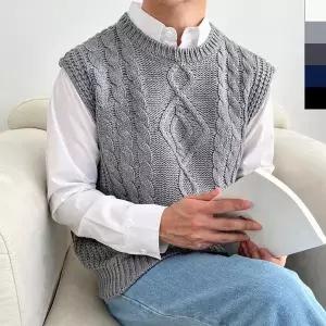 [셀러허브]1064 YAN 남자꽈배기니트조끼 (S37712220)