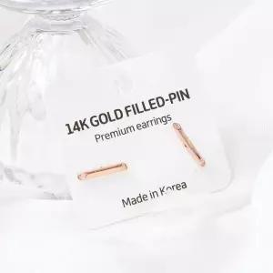 예쁜귀걸이 골드필드 핀 큐빅 엣지 스틱 일자침 귀걸이 14K