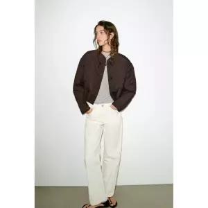 자라 래더 라이더스 자켓 재킷숏 패딩 재킷- 브라운