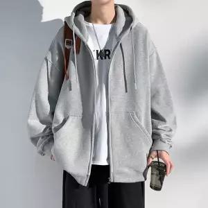 루즈핏 3컬러 남녀공용 커플 후드 집업 아우터 IS-JK38N