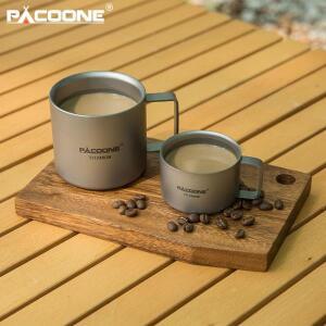 PACOONE 100/200ML 티타늄 컵 휴대용 커피 캠핑 present 머그잔 스틸 물 마시는 밀크 티