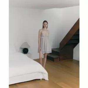 비너스 플러스 러블리 레이스 시스루 A라인 풀슬립 VFS1803SSG