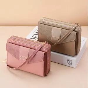 체인 지퍼지갑 장 스트랩 고급스런 가방형 2단 [fCAC073]