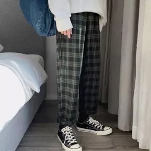 슬랙스 체크 롤업팬츠 일자통바지 학생바지 INSUM17