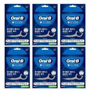 오랄비 치실 오랄비일회용치실 C자형 30개입 6개