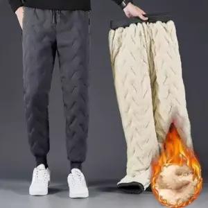 양털 안감 남녀공용 방한 패션 기모 바지 허리밴딩