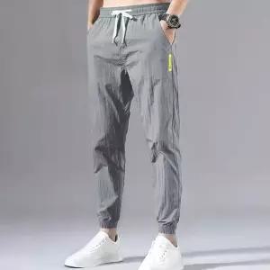 남성 얇은 조거 팬츠 허리밴딩 트레이닝팬츠 홈웨어 HVh5+7cxO