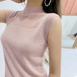 [제이프로젝]캡소매 니트 이너 나시티 여성 캐주얼 오피스룩 나시 여성나시티 나시티셔츠 반폴라나시 시스