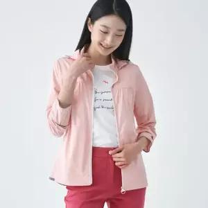 [지센] 여성 스판 후드 바람막이 숏 점퍼 LSJPO352_LP