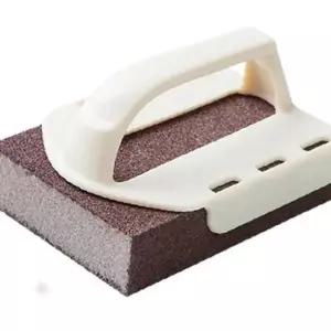 주방 청소 도구 손잡이 달린 연마 패드 찌든 때 제거 싱크대 욕실 타일 청소