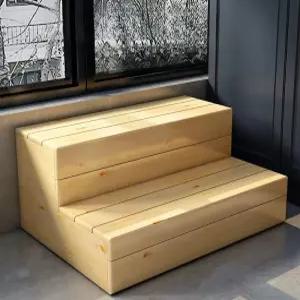 입구 발판 매장 계단 현관 방부목 원목 스텝 데크 야외