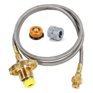 야외 가스 탱크 캠핑 연결 스토브 호스 커넥터 라인 어댑터 프로판 실린더 리필 버너 LPG