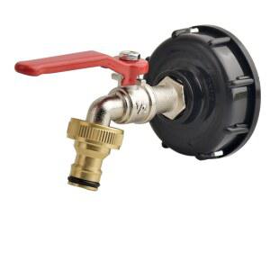 S60X6 스레드 수도꼭지 젖꼭지 피팅 방향 합금 가든 황동 호스 연결 IBC 빠른 밸브 어댑터 탱크