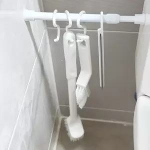 욕실 화장실 압축봉 청소솔 스퀴지 세트 무타공 틈새 청소도구 공중부양 브러쉬 거치대 걸이