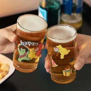 젤리 베어 유리컵 2P 세트 홈카페 에이드 잔 예쁜 캐릭터 유리 컵 선물 세트