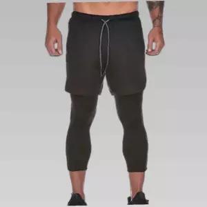 헬스바지 타이즈 일체형 트레이닝 반바지 운동복 헬스