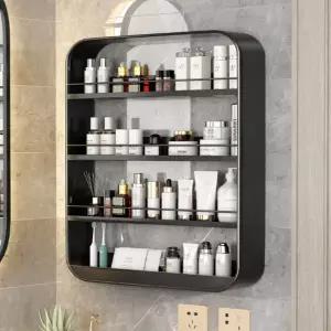 수납장 붙이는 화이트단 수납 정리대 욕실 블랙 4단 철제