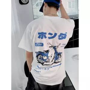 [XS-3XL] 슈퍼커브 레터링 오버핏 반팔 티셔츠 남녀공용 4color W