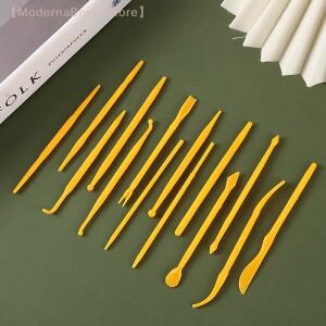 [N] 14개 도자기 도구 플라스틱 점토 조각 세트 모델링 엠보싱  DIY 아트용 호환 폴리머 칼 키트