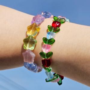 봄 구슬 컬러 유리비즈 별비즈 튤립 꽃 파츠 부자재 재료 DIY / 공예 팔찌 스트랩