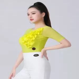 왈츠댄스복 라틴 방송 사교 댄스상의 모던 라인 댄스옷 점프슈트