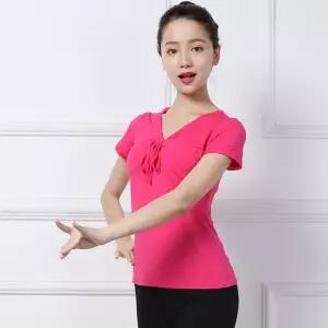 모던댄스복 사교 라인댄스상의 줌바 방송 여성댄스 티셔츠