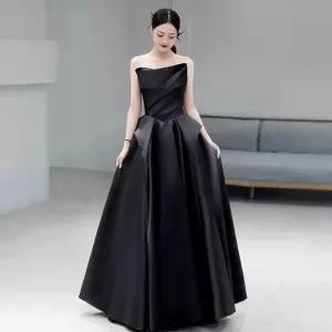 이브닝 블랙 드레스 우아한 파티 연주회 튜브탑 오픈숄더