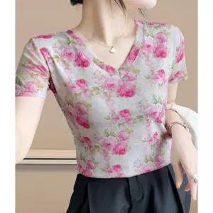 여성 반팔 댄스상의 라틴 사교 라인 방송 댄스복 공연복