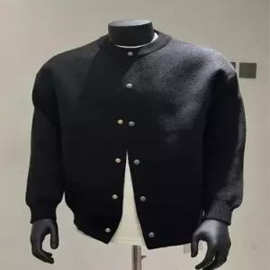 남성용 블랙 가을 댄디 브이넥 카디건 터키석 단추 스웨터 스포M3