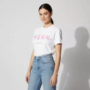 [MSGM]엠에스지엠 브러시드 로고 여성 반팔티 153432465