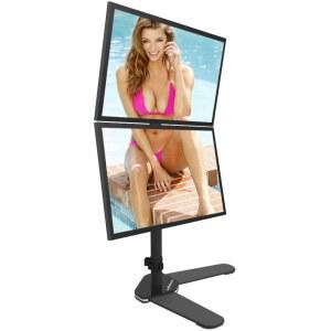 세로형 상하 듀얼모니터 거치대 노트북 모니터스탠드 브라켓 화면 천공 코인용 기본형