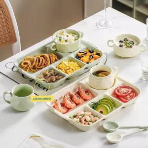 깊은 5분할 식판 도자기 사각 성인