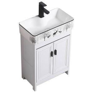 미니 욕실 세면대 하부 수납장 일체형