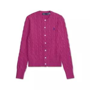 [폴로]랄프로렌 케이블 니트 크루넥 카디건 핑크 153478125