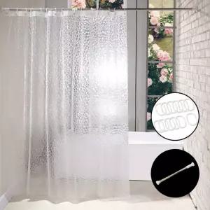 샤워커튼 호텔식 세트 욕실 화장실 무타공 커튼봉 커튼 북유럽 고급 방수 디자인 PEVA